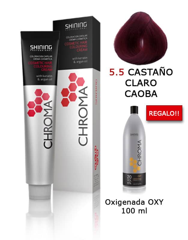 Tinte de pelo color CASTAÑO CLARO CAOBA Shining Professional