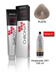 Tinte de pelo color PLATA Shining Professional