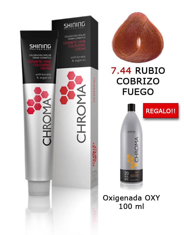 Tinte de pelo color RUBIO COBRIZO FUEGO Shining Professional