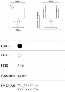 aracteriasticas sillon de peluqueria