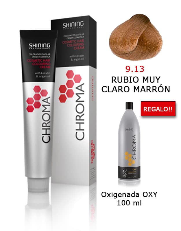 Tinte de pelo color RUBIO MUY CLARO MARRÓN 9.13 Shining Professional 100ml