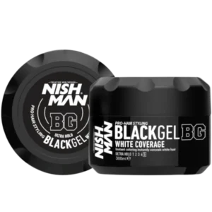 NISHMAN Gel Negro Cobertura Blanca 300 ml.